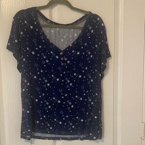 Jasmine & Ginger Navy Star Print Tee